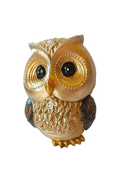 BV Decorative statuette, Owl, Gold, 9 cm, GA19755A