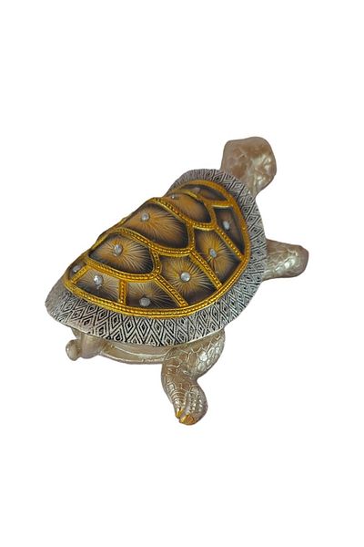 BV Statuetă decorativă, Broască, Argintiu, 20 cm, XD28152