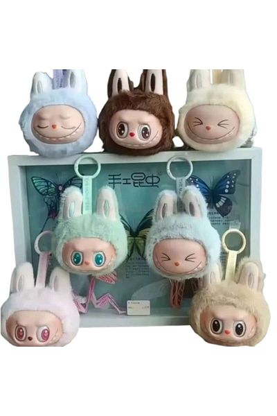 victiny Labubu Plush Keychain Monsters Head with LED and Music VICTINY® 7 cm