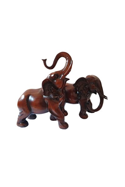BV Statuete decorative, 2 elefanți, maro, 21 cm, LC017L