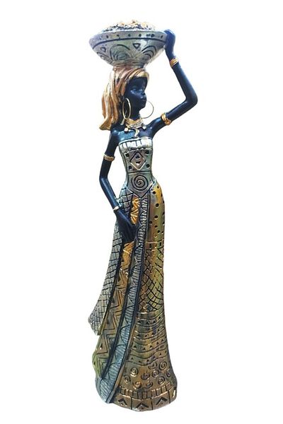 BV Statuetă decorativă, Africană, Argint, 32 cm, LY231905