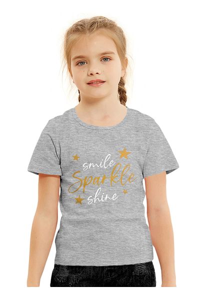 LAUREN SMITH Kids Girls Short Sleeved Tee with Cute Print 100 percent Cotton