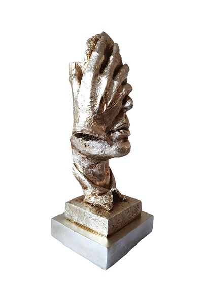 BV Statuetă decorativă, Mască, Crem, 33 cm, 0190L