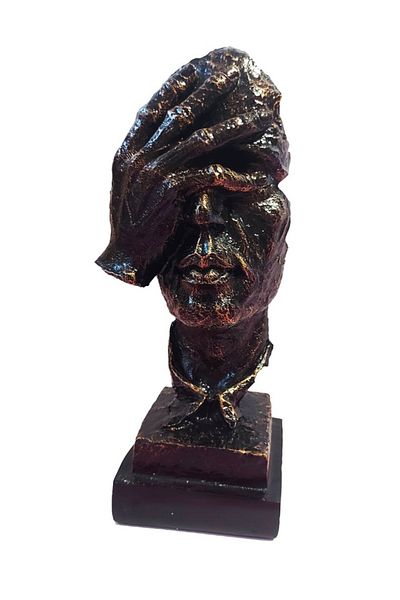 BV Decorative mask statuette, I can't see, Black, 33 cm, HC302X