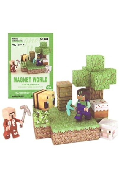 victiny Magnetic Construction Blocks Game World Mine Craft VICTINY ® 53 Magnetic Cubes Green