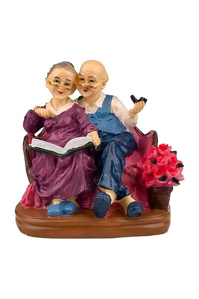 BV Decorative statuette, Grandpa and Grandma reading on the couch, 16 cm, 1809H