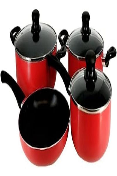 CLASSYTOUCH 8pcs Non-Stick Cookware Set | Multipurpose Pots & Pans with Comfort Grip Handles