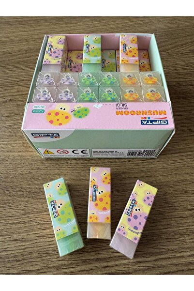 Gıpta şekilli silgi 3 lü bez çanta hediyeli