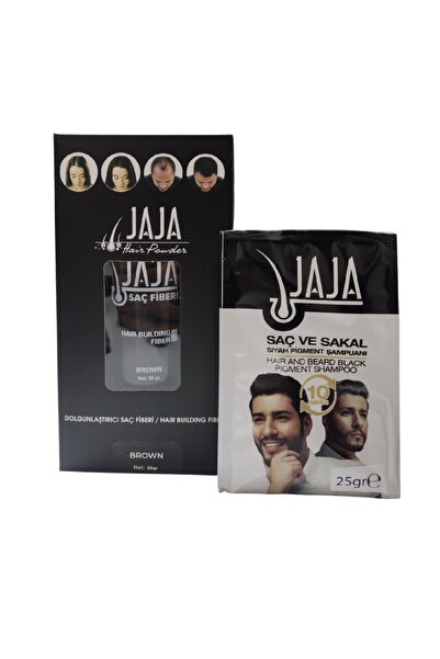Jaja Fibers Saç Dolgunlaştırıcı Topik 50 Gr ORTA KAHVE + Jaja Saç Sakal Şampu...