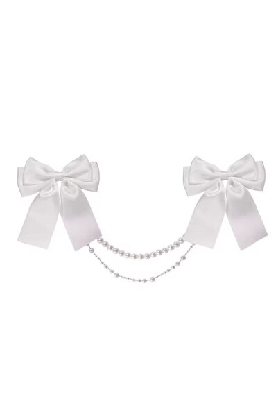 Shiklik MODA مشبك فيونكة من الساتان مع تفاصيل لؤلؤية تكمل أناقتك