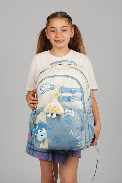 Çanta Trend Rucsac zilnic cu licență Twil Star Pattern, rucsac școlar cu cadou de jucărie de pluș
