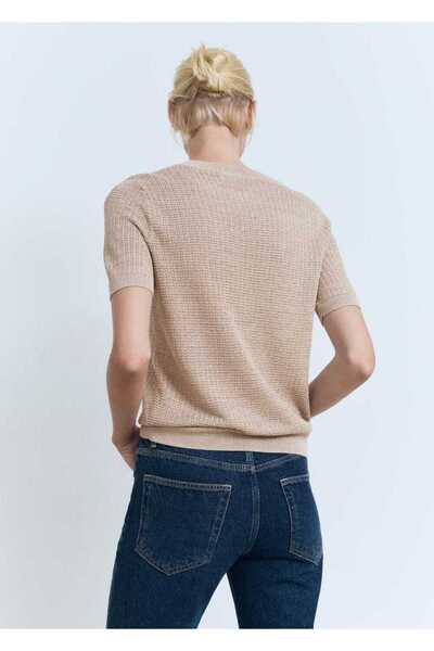 MANGO Woman Kısa kollu simli kazak