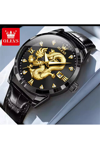 OLEVS DERİ KORDON ÇELİK KASA YENİ SEZON İÇ KADRAN EJDERHA TEDAY ŞIK SAAT