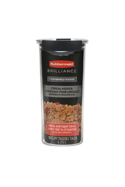 RUBBERMAID Brilliance Airtight Pantry Cereal Container Clear 4.25 Liter