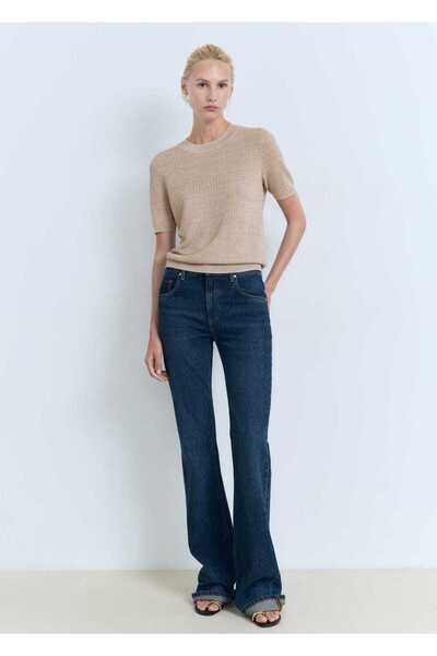 MANGO Woman Kısa kollu simli kazak