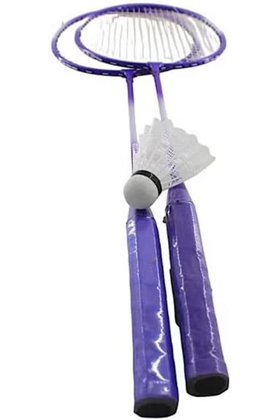Toybox Purple Badminton Racket Set with Decorative Carrying Bag
