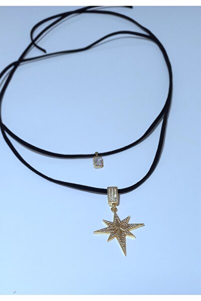 KZY STAİNLESS STELL Siyah Süet İp Choker Kolye (Kolye uçları dahil değildir.)