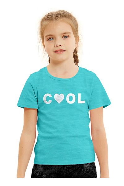 LAUREN SMITH Kids Girls Short Sleeved Tee with Cute Print 100 percent Cotton