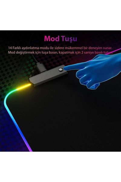 Powermaster لوحة ماوس ألعاب PM-25114 XL RGB مزودة بـ 14 وضعًا