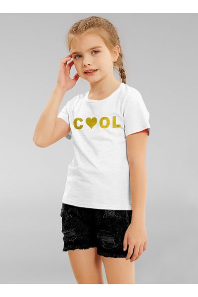 LAUREN SMITH Kids Girls Short Sleeved Tee with Cute Print 100 percent Cotton