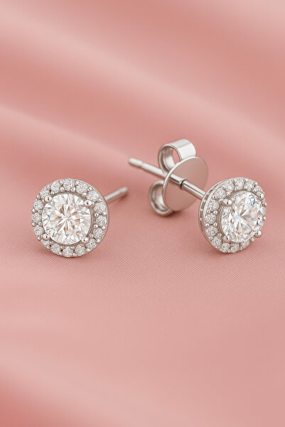 Crystal Diamond Zirconia 0.50 karat tektaş küpe