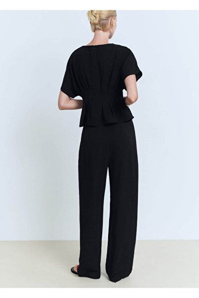 MANGO Woman Pensli düz kesim pantolon