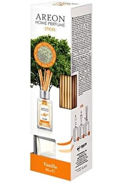 Areon Home Perfume Reed Diffuser, 85ml, 10 Rattan Reeds - Vanilla