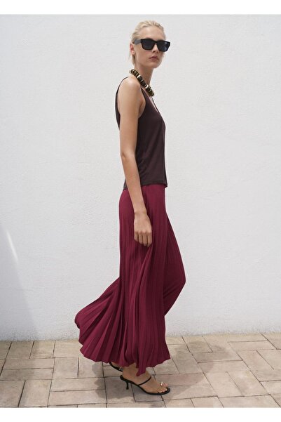MANGO Woman Long Skirt with Pleats
