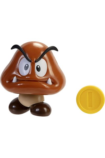 Jakks Action Figure 4 Inch Goomba Collectible Toy with Coin Accessory