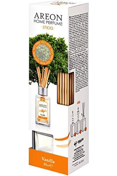 Areon Home Perfume Reed Diffuser, 85ml, 10 Rattan Reeds - Vanilla