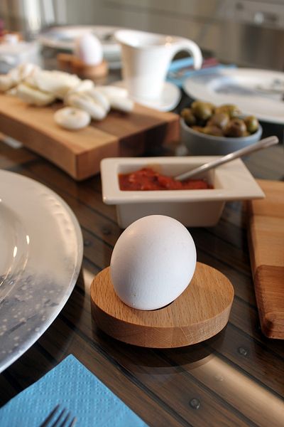 Teknofors Wooden Egg Bowl Tableware Presentation Ellipse (Single)