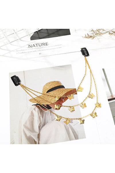 Shiklik MODA Accesoriu de păr tip fluture cu lanț care îți pune în valoare el...