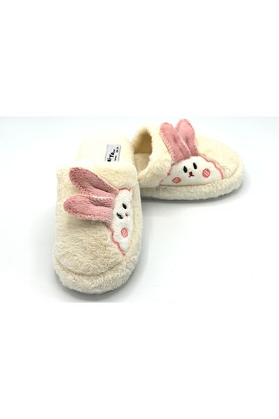 BYRAMSE Rabbit Figured No Sound Light Sole Plush House Slippers