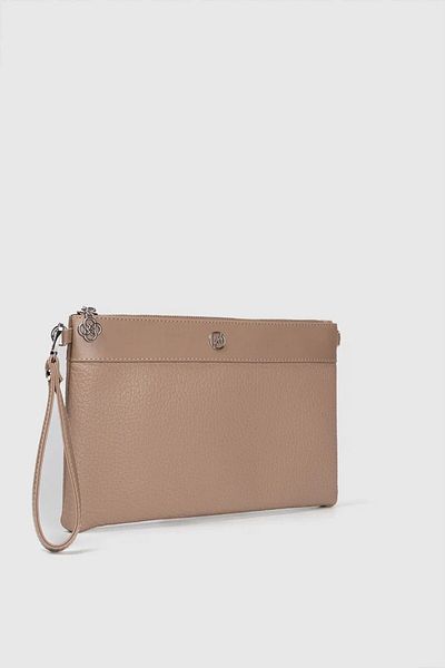 MORCA Women's Cross Strap Handheld Portfolio Bag Mink