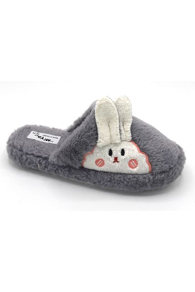 BYRAMSE Rabbit Figured No Sound Light Sole Plush House Slippers