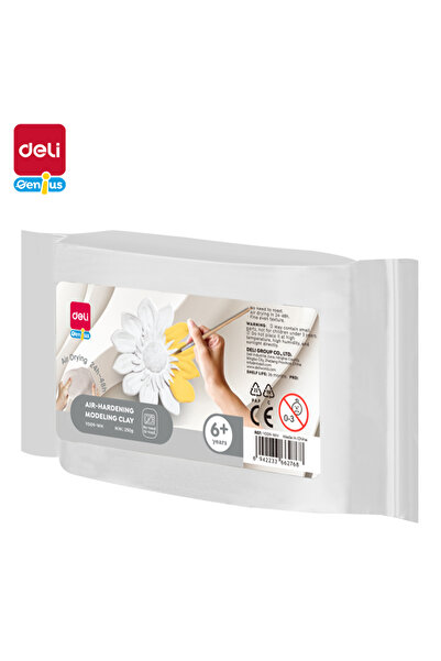 Deli EY009-WH طين أبيض يجف في الهواء، وزن 250 جرام - مثالي للأعمال اليدوية وا...