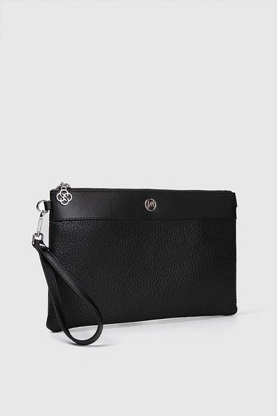 MORCA Women's Cross Strap Handheld Portfolio Bag Black