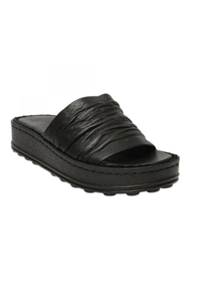 Mammamia B25YT-1425 Hakiki Deri Ortopedik KAlın Taban Günlük Terlik