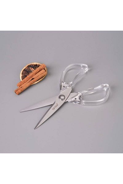 AROW Transparent Handle Chicken Scissors Kitchen Scissors Multi-Purpose Scissors 12cm