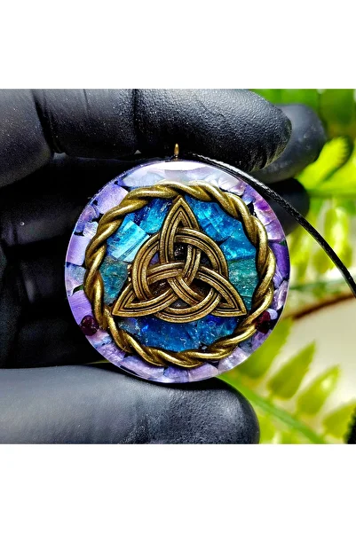 Singincraft Bronze Triquetra - Çeroit - Apatite Orgonite Necklace - Hand Made Design Products