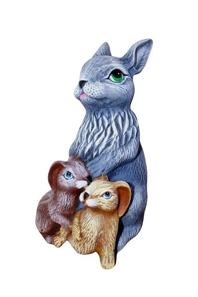 BV Decorative statuette, Rabbit with chicks, Multicolor, 48 cm, DVSGV073