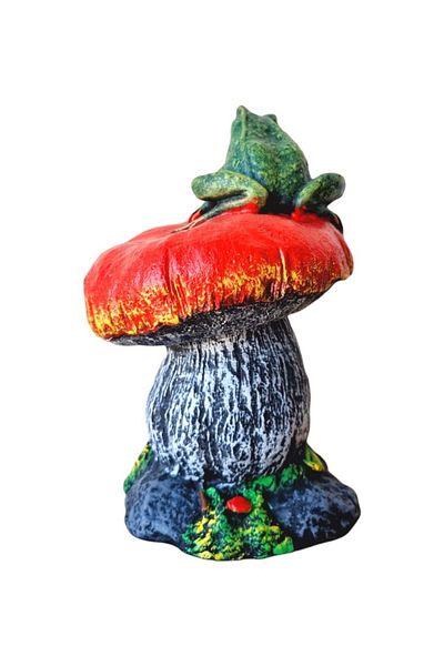 BV Decorative statuette, Frog on mushroom, Multicolor, 25 cm, DV56-12