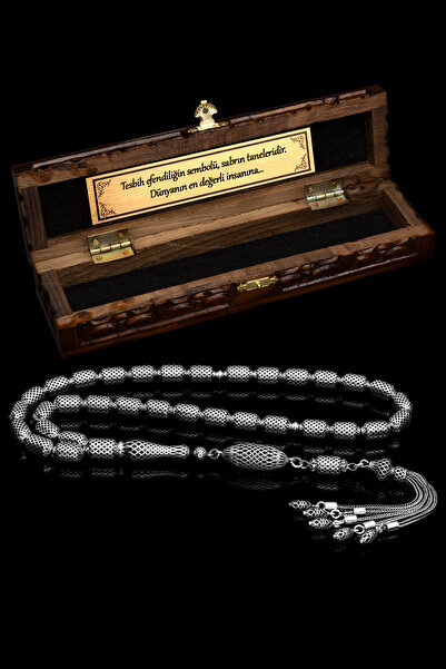 OTTOTESBİH Sertifikalı Gümüş Tespih 7x11.5mm 52Gr Kapsül Kesim