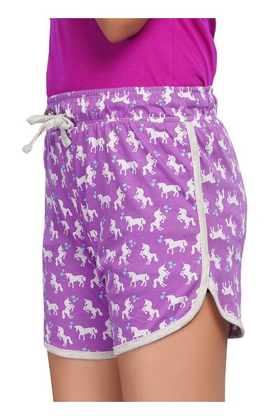LAUREN SMITH Kids Girls Shorts with Drawstring and Cute Print 100 percent Cotton
