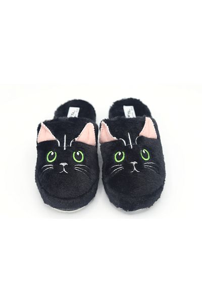 BYRAMSE Cat Figured No Sound Light Sole Plush House Slippers