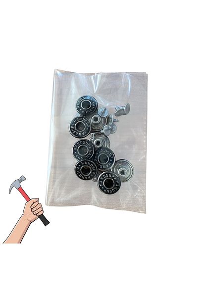 FashionSButik Set of 9 Jeans Buttons – Hammer Attachable, Metal Button for Repair and DIY Projects