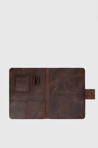 MORCA Чанта-органайзер от естествена кожа за Macbook Air Pro 13-14 инча, документи, лаптоп и таблет