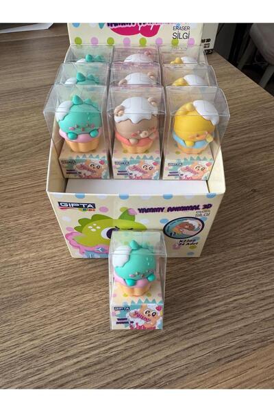 Gıpta YAMMY ANMIMAL ŞEKİLLİ SİLGİ 1 ADET BEZ ÇANTA HEDİYELİ K2366