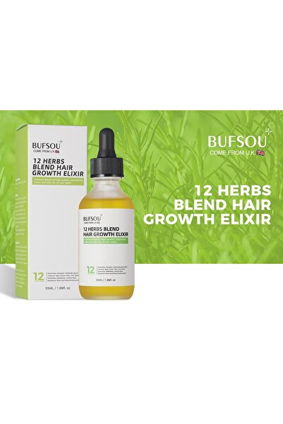 BUFSOU زيت شعر من ١٢ عشبة - إكليل الجبل، الجوجوبا، اللافندر، النعناع - لشعر أ...