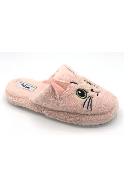 BYRAMSE Cat Figured No Sound Light Sole Plush House Slippers